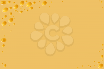 yellow background consisting of cheese and holes with place for text