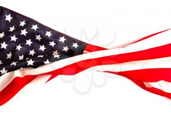 beautiful starry striped flag of the united states of america on a white background