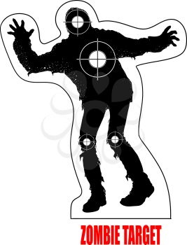 Black and White Walking Dead Zombie Target with Crosshairs