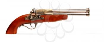 Souvenir double barreled antique pirate flintlock pistol