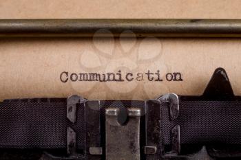 Communication - typed words on a Vintage Typewriter