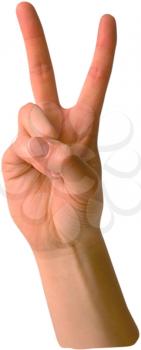 Royalty Free Photo of a Hand With Two Fingers Up 