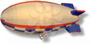 Royalty Free Clipart Image of a Blimp