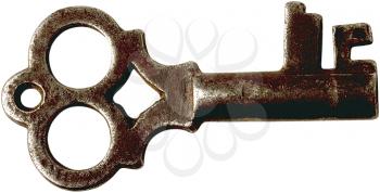 Royalty Free Photo of a Tiny Antique Style Brass Key 