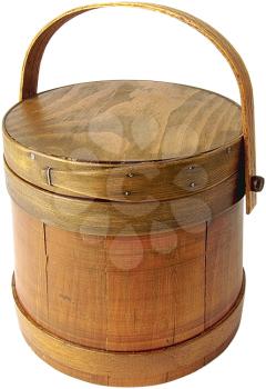 Royalty Free Photo of a Wooden Basket With Lid