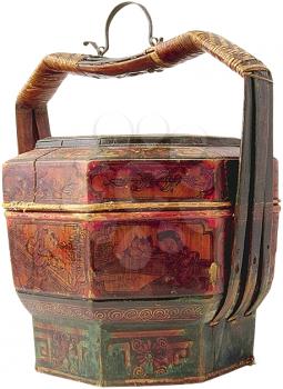 Royalty Free Photo of an Antique Basket With Lid