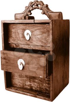 Royalty Free Photo of a Vintage Night Stand With Drawers