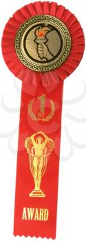 Royalty Free Photo of a First Place Olympic Torch Ribbon 