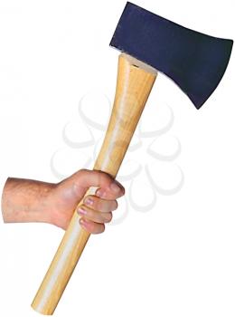 Royalty Free Photo of a Hand Holding an Axe