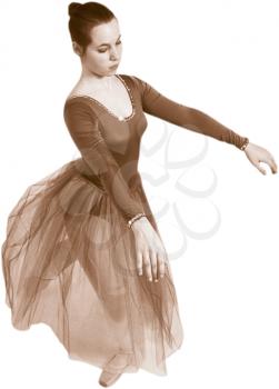 Royalty Free Sepia Tone Photo of a Ballerina