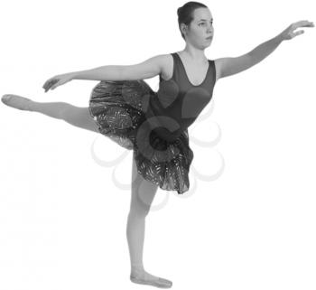Royalty Free Black anf White Photo of a Ballerina