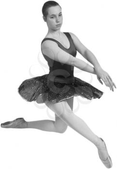 Royalty Free Black and White Photo of a Ballerina