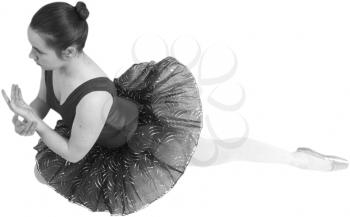 Royalty Free Black and White Photo of a Ballerina