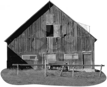 Royalty Free Black and White Photo of a Barn 