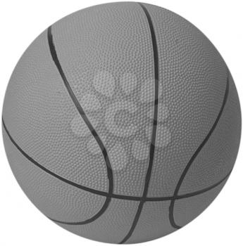Royalty Free Black and White Photo of a Basketball