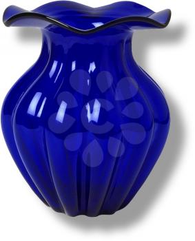 Royalty Free Photo of a Fluted Blue Vase