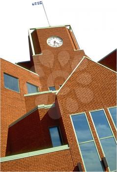 Royalty Free Photo of a School or Church  with a Clock