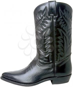 Royalty Free Photo of a Black Leather Western Boot
