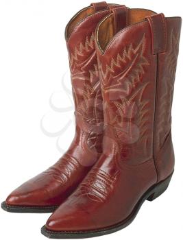 Royalty Free Photo of a Pair of Brown Leather Western Boots