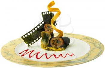 Royalty Free Photo of a Plate of an Appetizer for the Film Industry