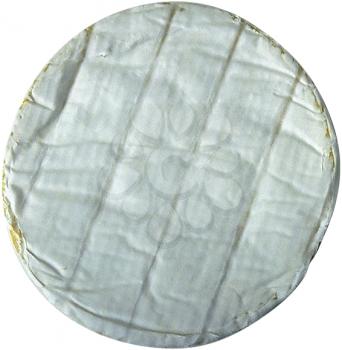 Royalty Free Photo of a Round Chunk of Camembert Cheese