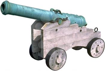 Royalty Free Photo of a Diecast Cannon on a Wooden Carriage
