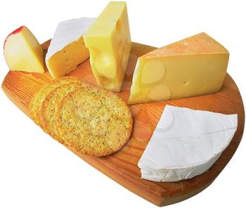 Royalty Free Photo of a Cheese and Cracker Tray