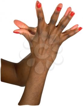 Royalty Free Photo of a Two Hands Facing Each Other
