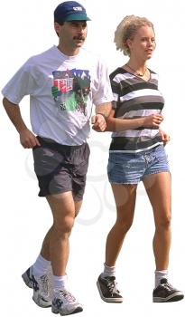 Royalty Free Photo of a Couple Jogging Together