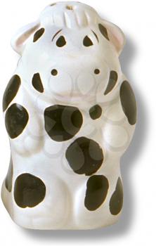 Royalty Free Photo of a Ceramic Cow Pepper Shaker