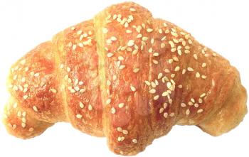 Royalty Free Photo of a Baked Croissant with Seeds