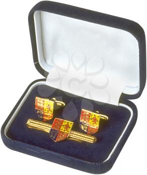 Royalty Free Photo of Cufflinks in a Gift Box
