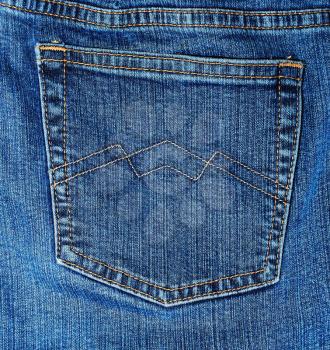 Detail image of blue jeans especially trouser pocket.