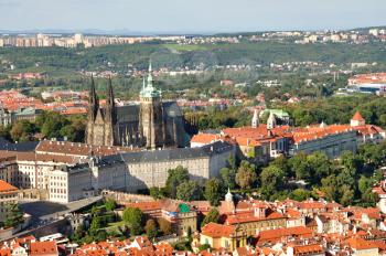 Panorama view to the main city of Czech Republic  Prague.