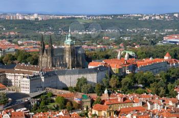 Prague castle and St. Vitus Cathedral in Prague.