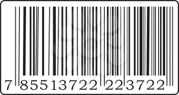 Detail of barcode label with number.