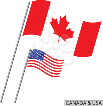 Flag of Canada and USA.