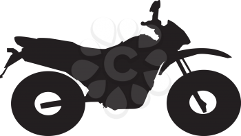 Black and white vector illustration of motocross bike.