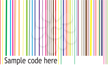 Detail illustration of color retro barcode.