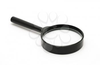 Optical magnifying glass on white background.