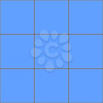 Blue square tiles with black joints, seamless abstract background illustration.