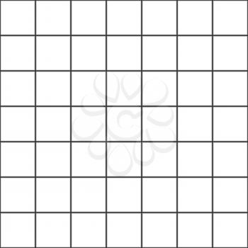 White square checkered tiles with black joints, seamless abstract background illustration.