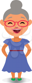 Use as Emoji, Mascot or Emoticon Middle-Age Female Illustration Isolated on White Background
