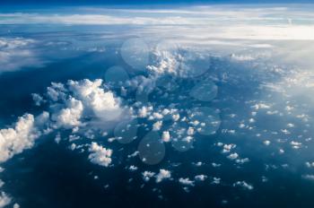 Clouds in sky atmosphere panorama. Outdoor planet