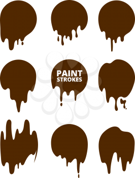 Paint drops and strokes. Vector splashes collection stain splash, shape of paint ink illustration