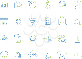Business analysis icon. Manager strategy diagram graphics of risque financial research strategy data analyzer. Illustration of business strategy diagram analysis, data report