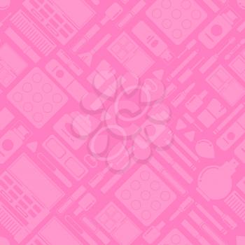 Vector flat style makeup and skincare pink monochrome pattern or background illustration