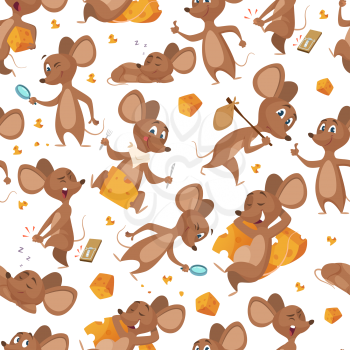 Seamless pattern mouse. Vector characters mic background, mouse wallpaper childish illustration