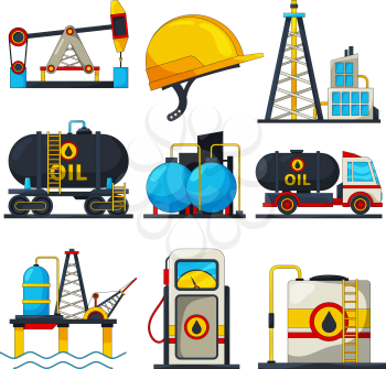 Petroleum and gas icons. Vector illustrations isolate on white. Oil and gas fuel, energy power industrial