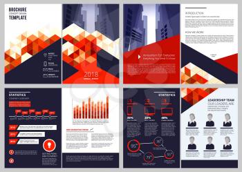Business brochure template. Annual report corporate documents magazine or catalogue cover pages vector design. Illustration of report annual marketing, booklet presentation